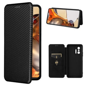 Xiaomi 11T/11T Pro Flip Cover - Karbonfiber - Sort
