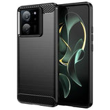 Xiaomi 13T/13T Pro Børstet TPU Cover - Karbonfiber - Sort