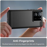 Xiaomi 13T/13T Pro Børstet TPU Cover - Karbonfiber - Sort