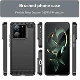Xiaomi 13T/13T Pro Børstet TPU Cover - Karbonfiber - Sort