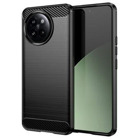 Xiaomi Civi 4 Pro/14 Civi Børstet TPU Cover - Karbonfiber - Sort