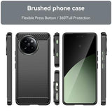 Xiaomi Civi 4 Pro/14 Civi Børstet TPU Cover - Karbonfiber - Sort