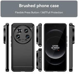 Xiaomi 14 Ultra Børstet TPU Cover - Karbonfiber - Sort