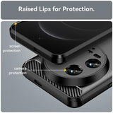 Xiaomi 14 Ultra Børstet TPU Cover - Karbonfiber - Sort