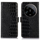 Xiaomi 14 Ultra Crocodile Series Læderpung med RFID - Sort