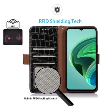Xiaomi 14 Ultra Crocodile Series Læderpung med RFID - Sort