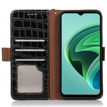 Xiaomi 14 Ultra Crocodile Series Læderpung med RFID - Sort