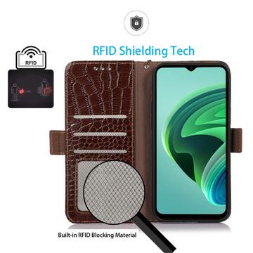 Xiaomi 14 Ultra Crocodile Series Læderpung med RFID - Brun