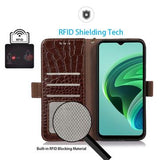 Xiaomi 14 Ultra Crocodile Series Læderpung med RFID - Brun