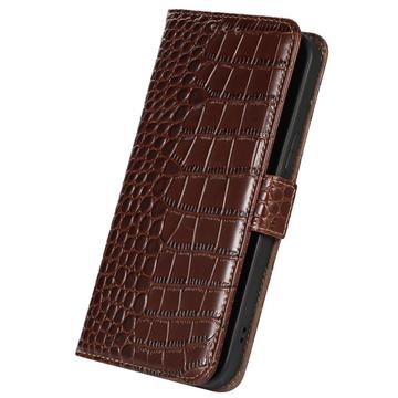 Xiaomi 14 Ultra Crocodile Series Læderpung med RFID - Brun