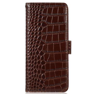 Xiaomi 14 Ultra Crocodile Series Læderpung med RFID - Brun