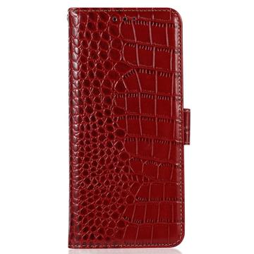 Xiaomi 14 Ultra Crocodile Series Læderpung med RFID - Rød
