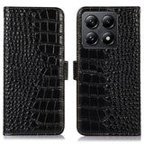 Xiaomi 14T Crocodile Series Læderpung med RFID - Sort