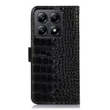 Xiaomi 14T Crocodile Series Læderpung med RFID - Sort