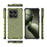 Xiaomi 14T Honeycomb Armored Hybrid Cover - Grøn