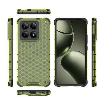 Xiaomi 14T Honeycomb Armored Hybrid Cover - Grøn