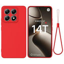 Xiaomi 14T Liquid Silikone Cover med Strop - Rød