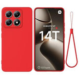 Xiaomi 14T Liquid Silikone Cover med Strop - Rød