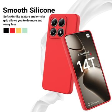 Xiaomi 14T Liquid Silikone Cover med Strop - Rød
