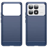 Xiaomi 14T Pro Børstet TPU Cover - Karbonfiber - Blå