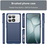 Xiaomi 14T Pro Børstet TPU Cover - Karbonfiber - Blå