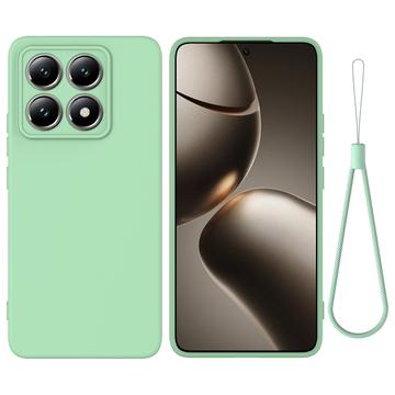 Xiaomi 14T Pro Liquid Silikone Cover med Strop - Grøn