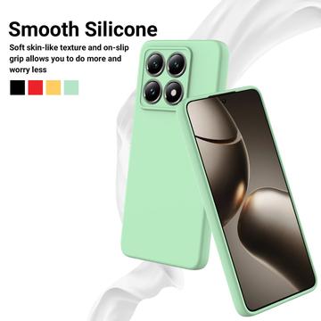 Xiaomi 14T Pro Liquid Silikone Cover med Strop - Grøn