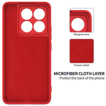 Xiaomi 14T Pro Liquid Silikone Cover med Strop - Rød
