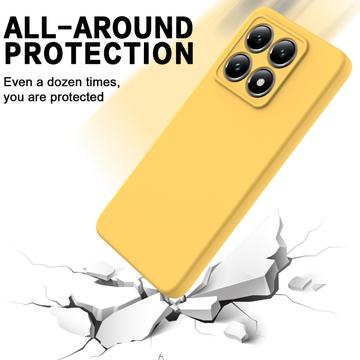 Xiaomi 14T Pro Liquid Silikone Cover med Strop - Gul