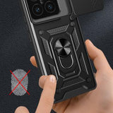 Xiaomi 14T Pro Roterende Ring Hybrid Cover med Kameraskjold - Sort