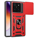 Xiaomi 14T Pro Roterende Ring Hybrid Cover med Kameraskjold - Rød
