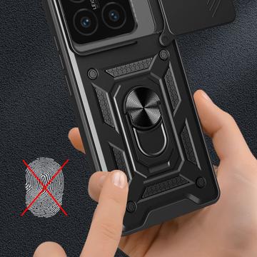 Xiaomi 14T Pro Roterende Ring Hybrid Cover med Kameraskjold - Rød