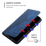 Xiaomi 14T Rombe Mønster Pung Cover med magnetisk lukning - Blå