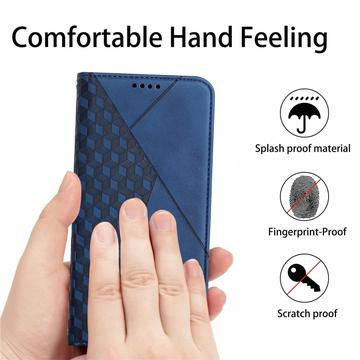 Xiaomi 14T Rombe Mønster Pung Cover med magnetisk lukning - Blå