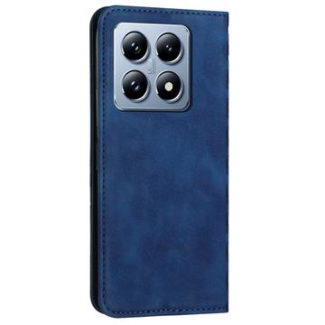 Xiaomi 14T Rombe Mønster Pung Cover med magnetisk lukning - Blå