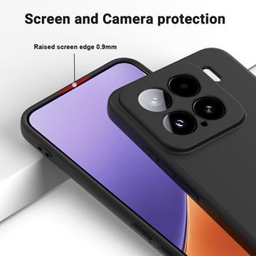 Xiaomi 15 Flydende silikone cover med håndrem - sort