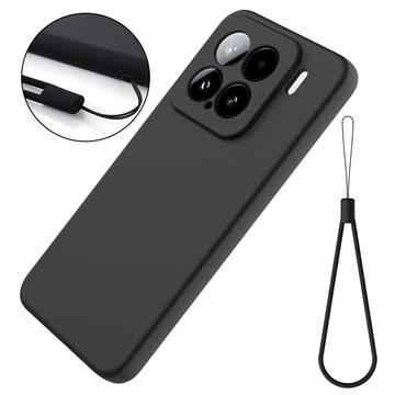 Xiaomi 15 Flydende silikone cover med håndrem - sort