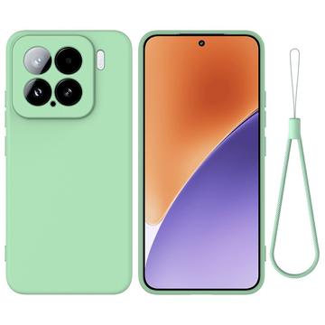 Xiaomi 15 Flydende silikone cover med håndrem - grøn