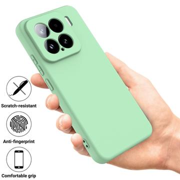 Xiaomi 15 Flydende silikone cover med håndrem - grøn