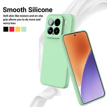 Xiaomi 15 Flydende silikone cover med håndrem - grøn
