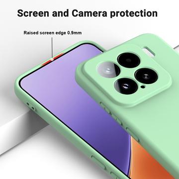 Xiaomi 15 Flydende silikone cover med håndrem - grøn