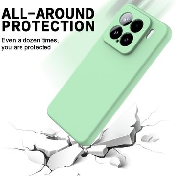 Xiaomi 15 Flydende silikone cover med håndrem - grøn