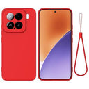 Xiaomi 15 Flydende silikone cover med håndrem - rød