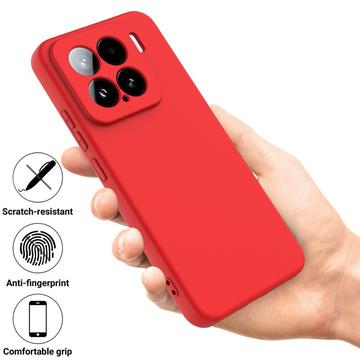 Xiaomi 15 Flydende silikone cover med håndrem - rød