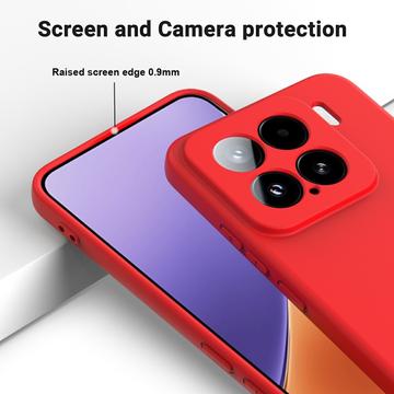 Xiaomi 15 Flydende silikone cover med håndrem - rød