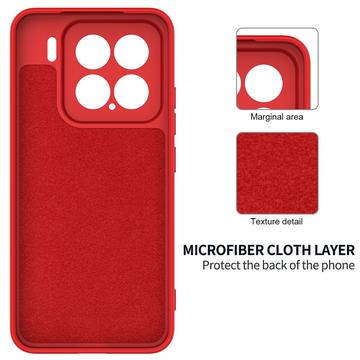 Xiaomi 15 Flydende silikone cover med håndrem - rød
