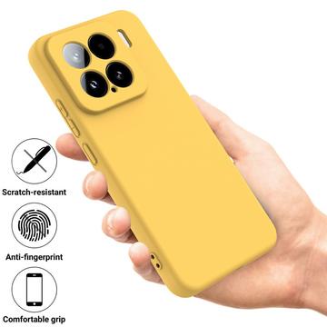 Xiaomi 15 Flydende silikone cover med håndrem - gul