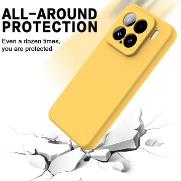 Xiaomi 15 Flydende silikone cover med håndrem - gul