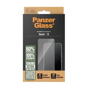 Xiaomi 15 PanzerGlass Ultra-Wide Fit Hærdet Glas - Sort Kant