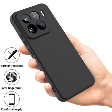 Xiaomi 15 Pro Flydende silikone cover med håndrem - sort